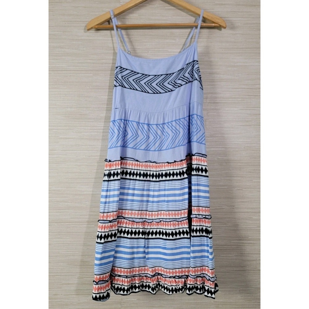THML Dress Women's‎ Large Blue Boho Striped Sleeveless Cami Sundress